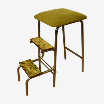 Stepladder stool in green vintage formica