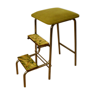 Stepladder stool in green vintage formica