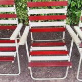 Set of 3 folding garden armchairs