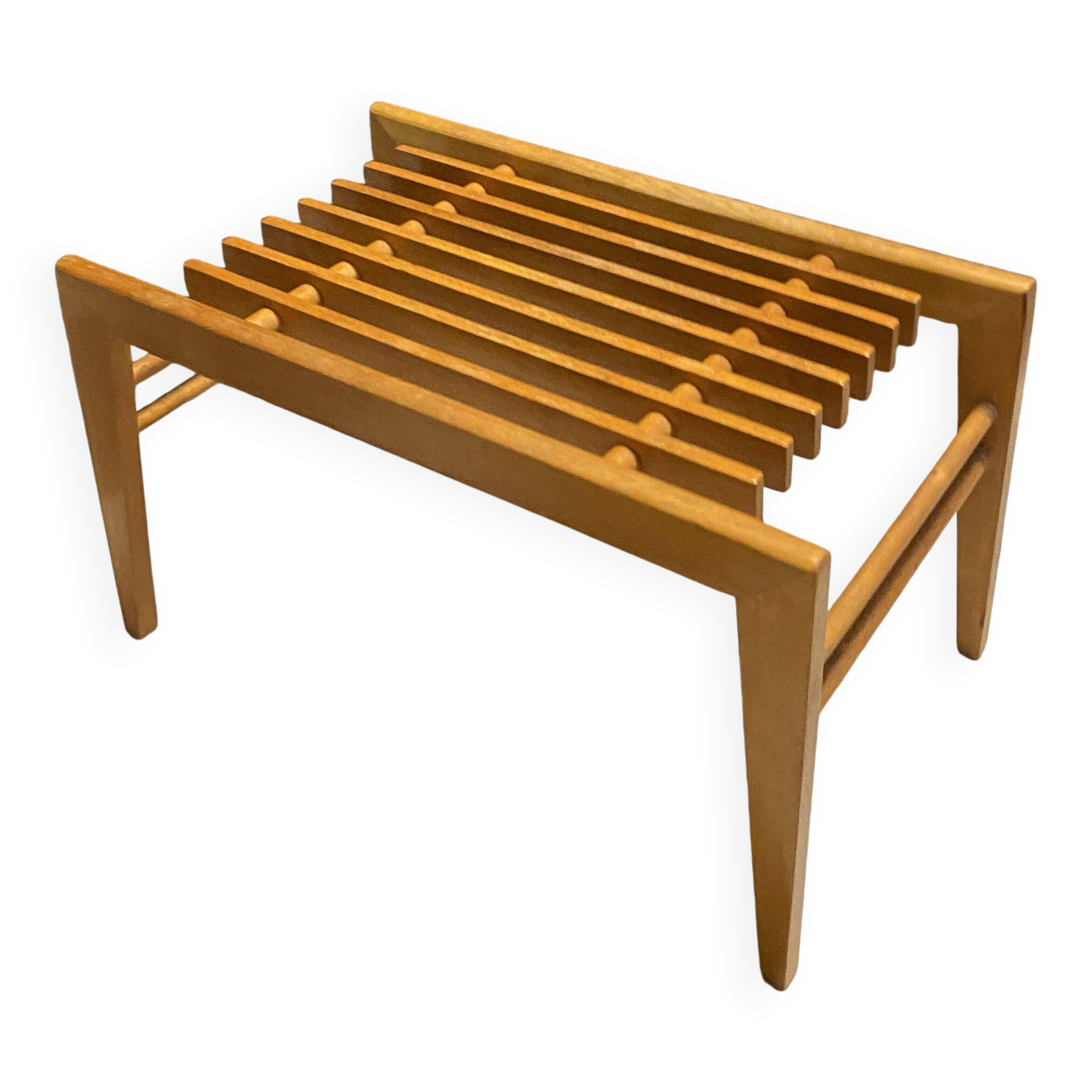 Small wood slatted sidetable flower table 1960s