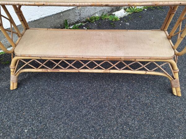 Étagère rotin vintage