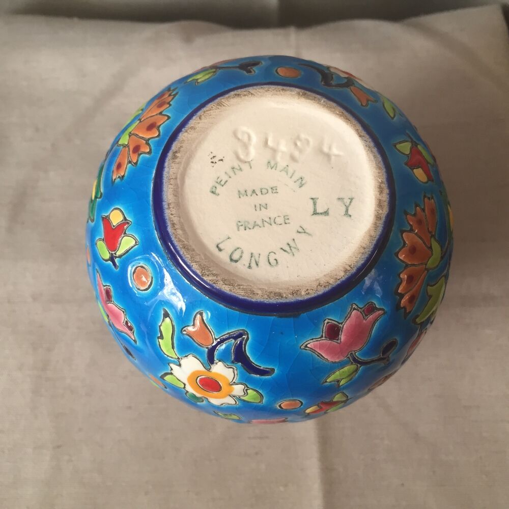 Berger lamp in longwy enamels