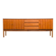 1960s walnut enfilade, designed with clean lines, restored.