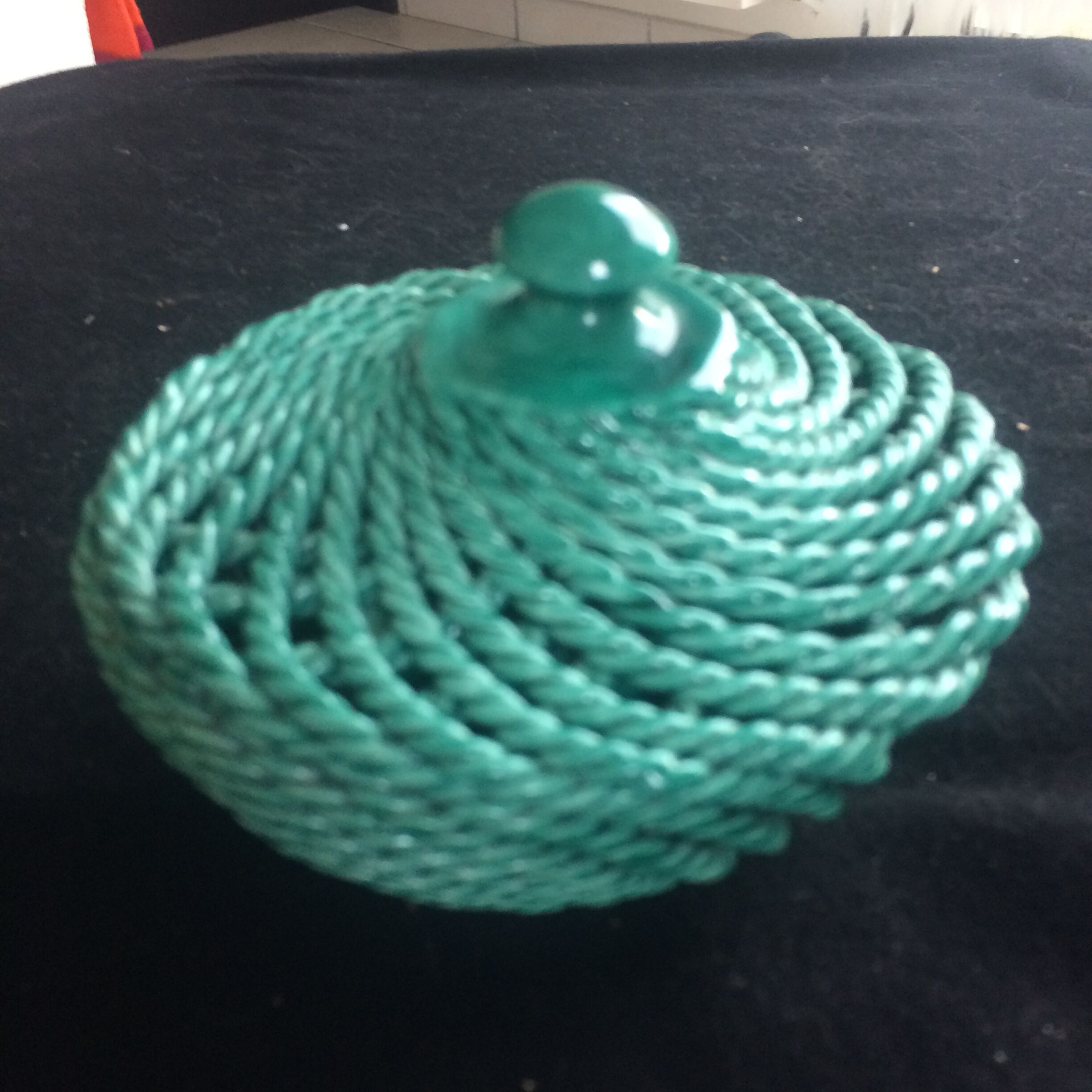 Green ceramic box 1950s