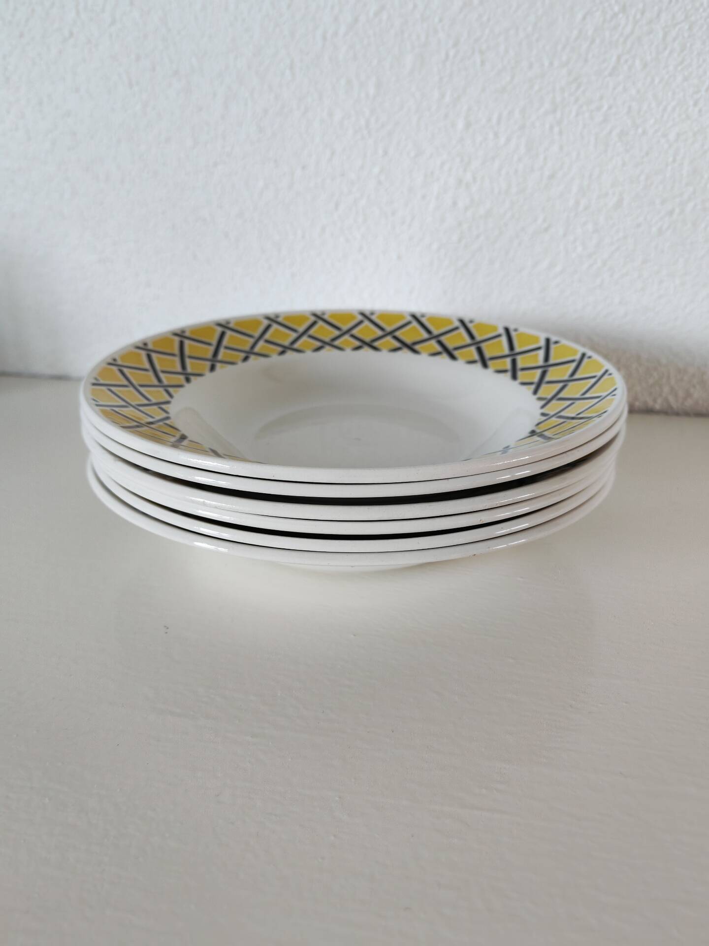 Lot de 6 Assiettes Creuses Badonviller Vintage années 60