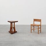 Art Nouveau Carved Wood triangular Side Table, France ca. 1915