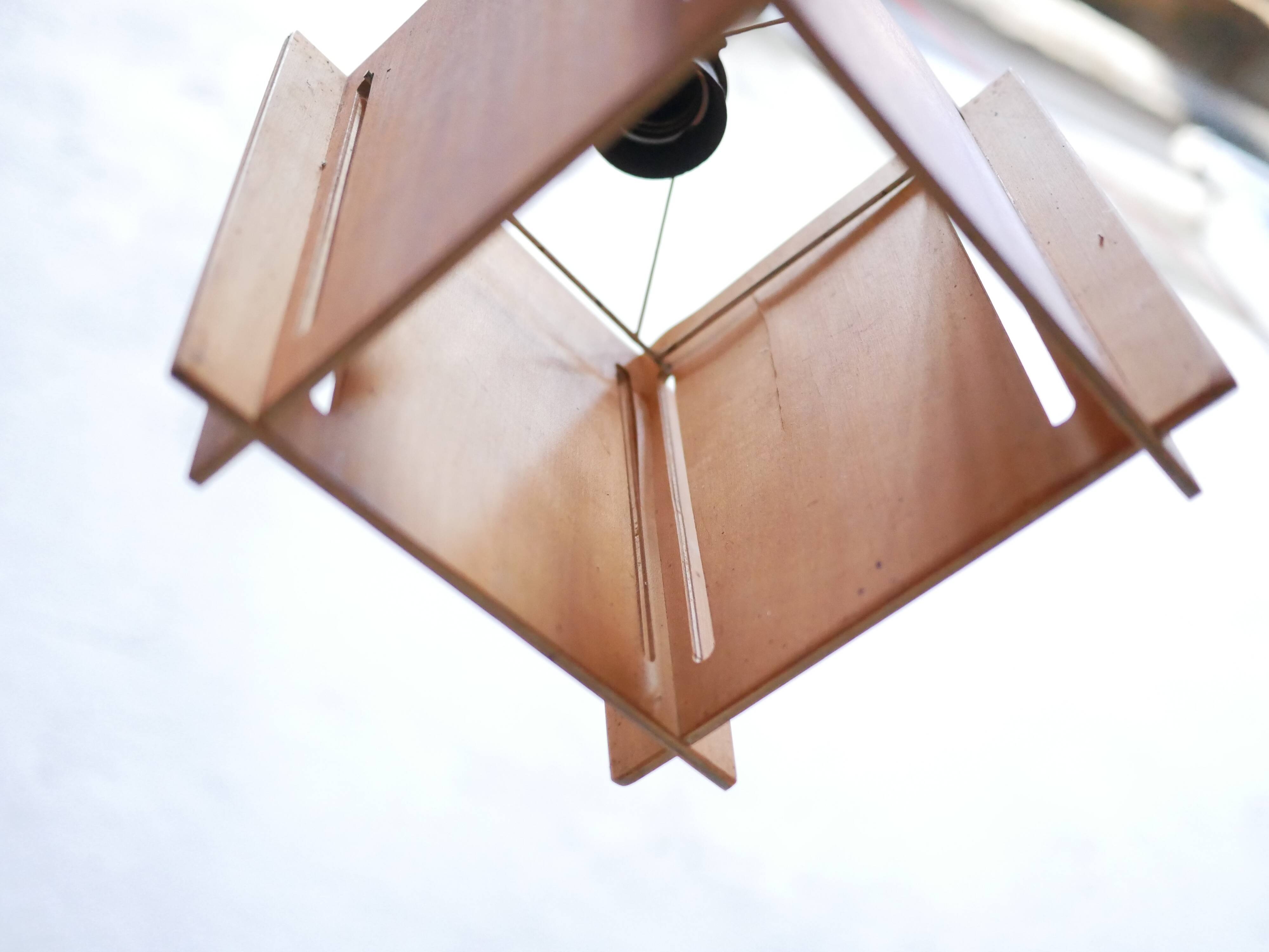 Vintage Scandinavian teak pendant lamp