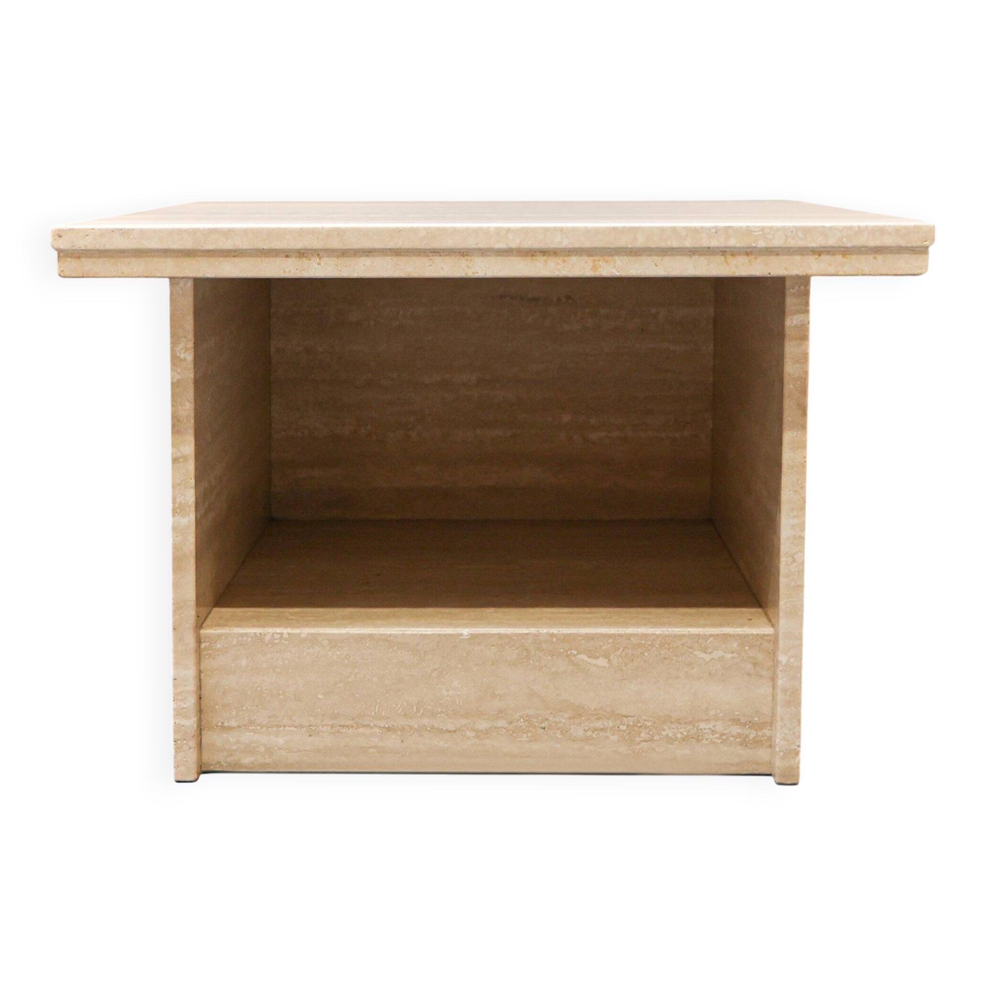 Vintage Italian travertine side table / nightstand
