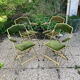 Lot de 4 fauteuils pliants vintage en velours vert