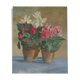 Huile sur panneau acajou Guillot Rafaillac bouquet de fleurs 4 pots 1930