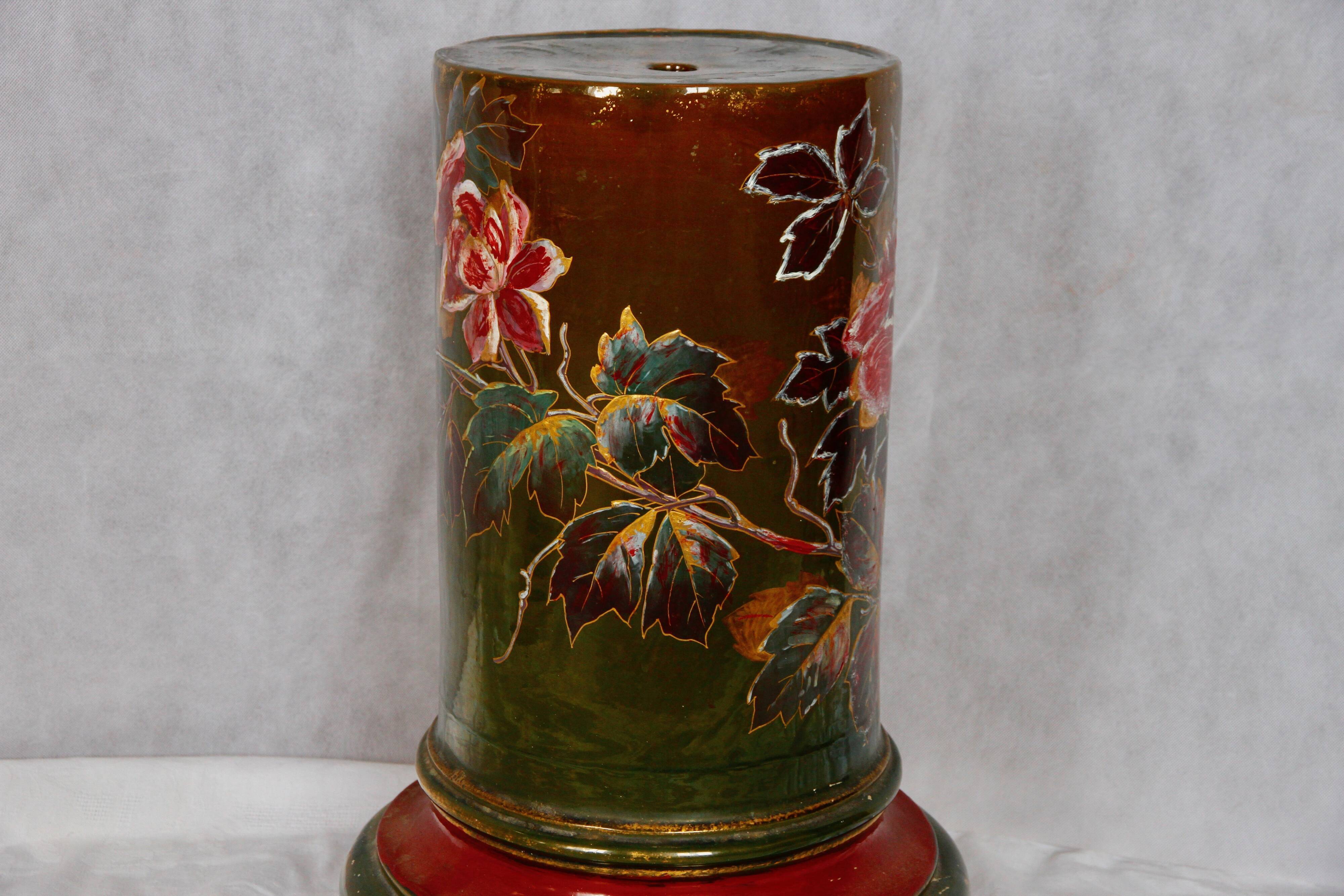Truncated column / glazed terracotta harness, 20th century