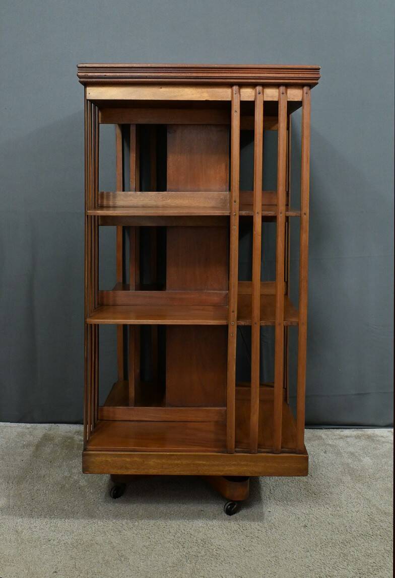 Large Revolving Mahogany Bookcase, England – Late 19th Century