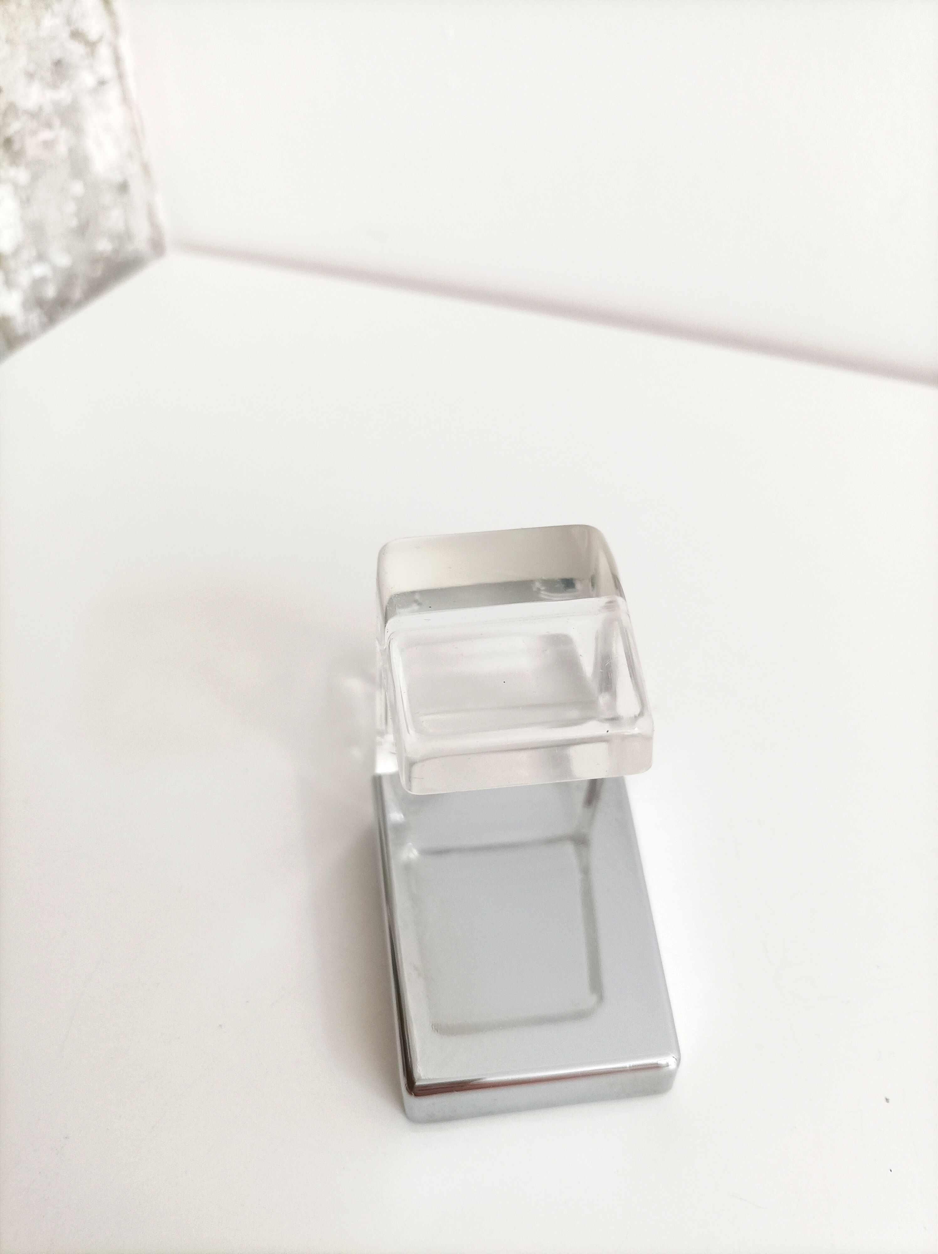 Translucent plexiglass and chrome metal coat hooks Allibert vintage 70s