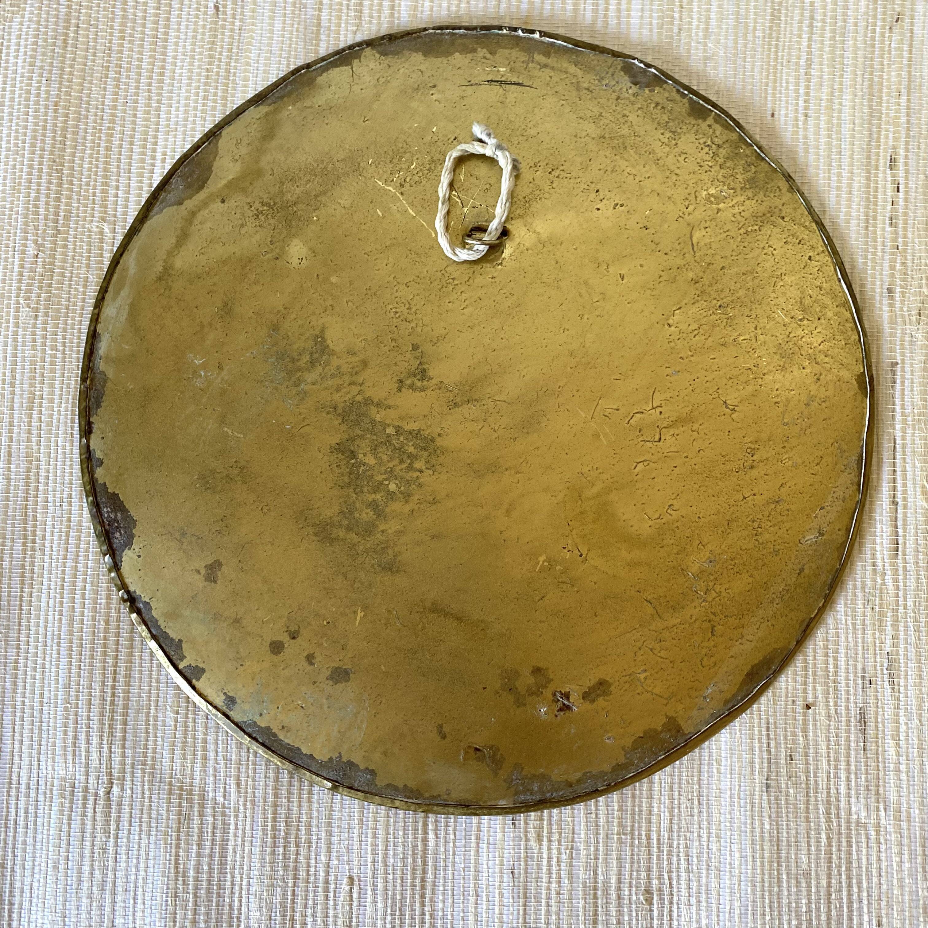 Round brass mirror 31 cm