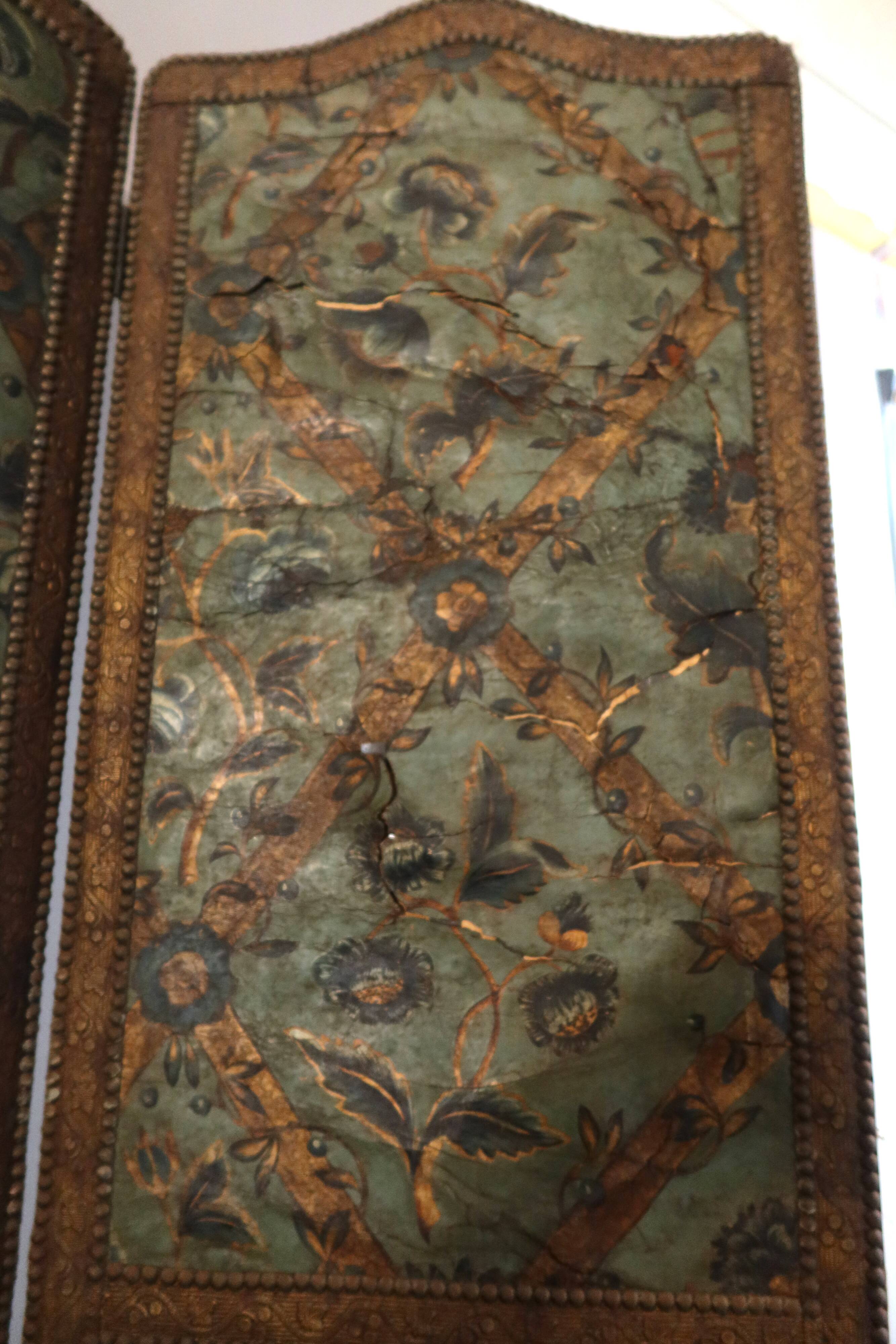 17th century Cordoba leather screen