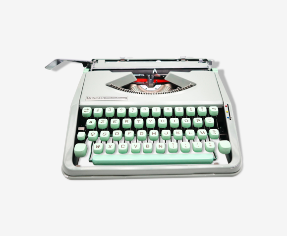 Machine à écrire Hermes baby verte tilleul révisée ruban neuf