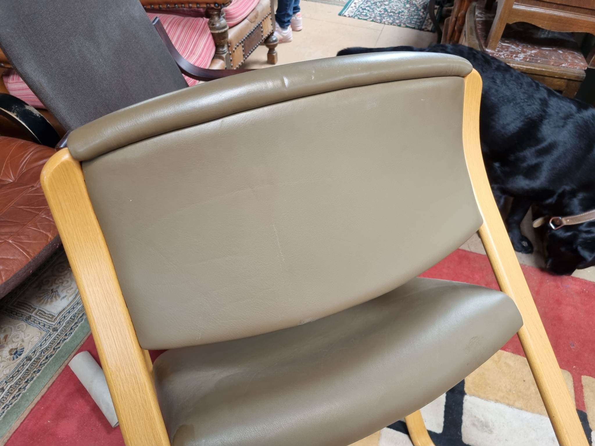 Scandinavian armchair in beech and leather