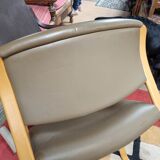 Scandinavian armchair in beech and leather