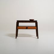 Scandinavian teak and dark wood bedside table, 1950s