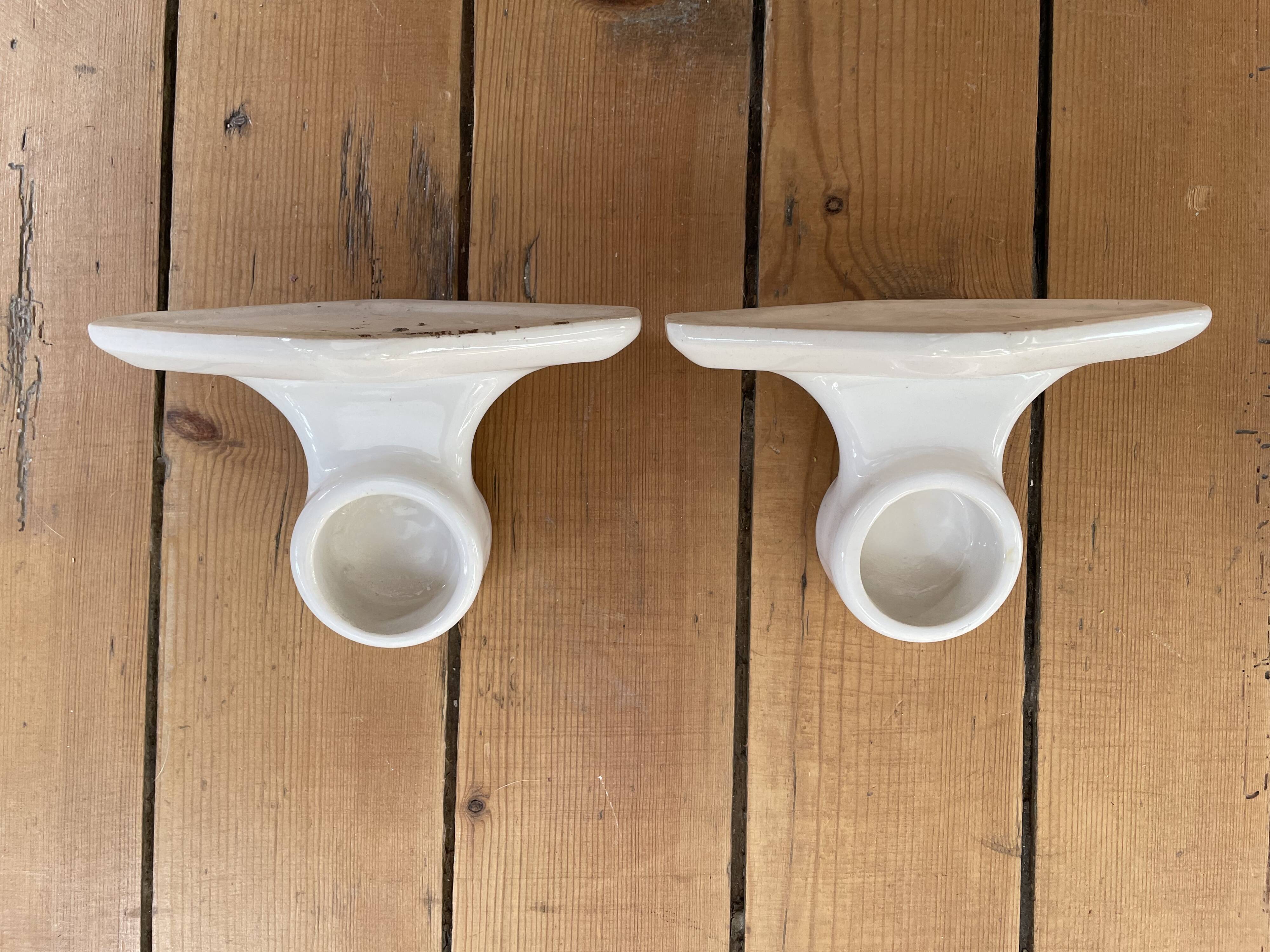 White porcelain towel rack, early twentieth century