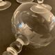 6 old champagne cups in faceted glass