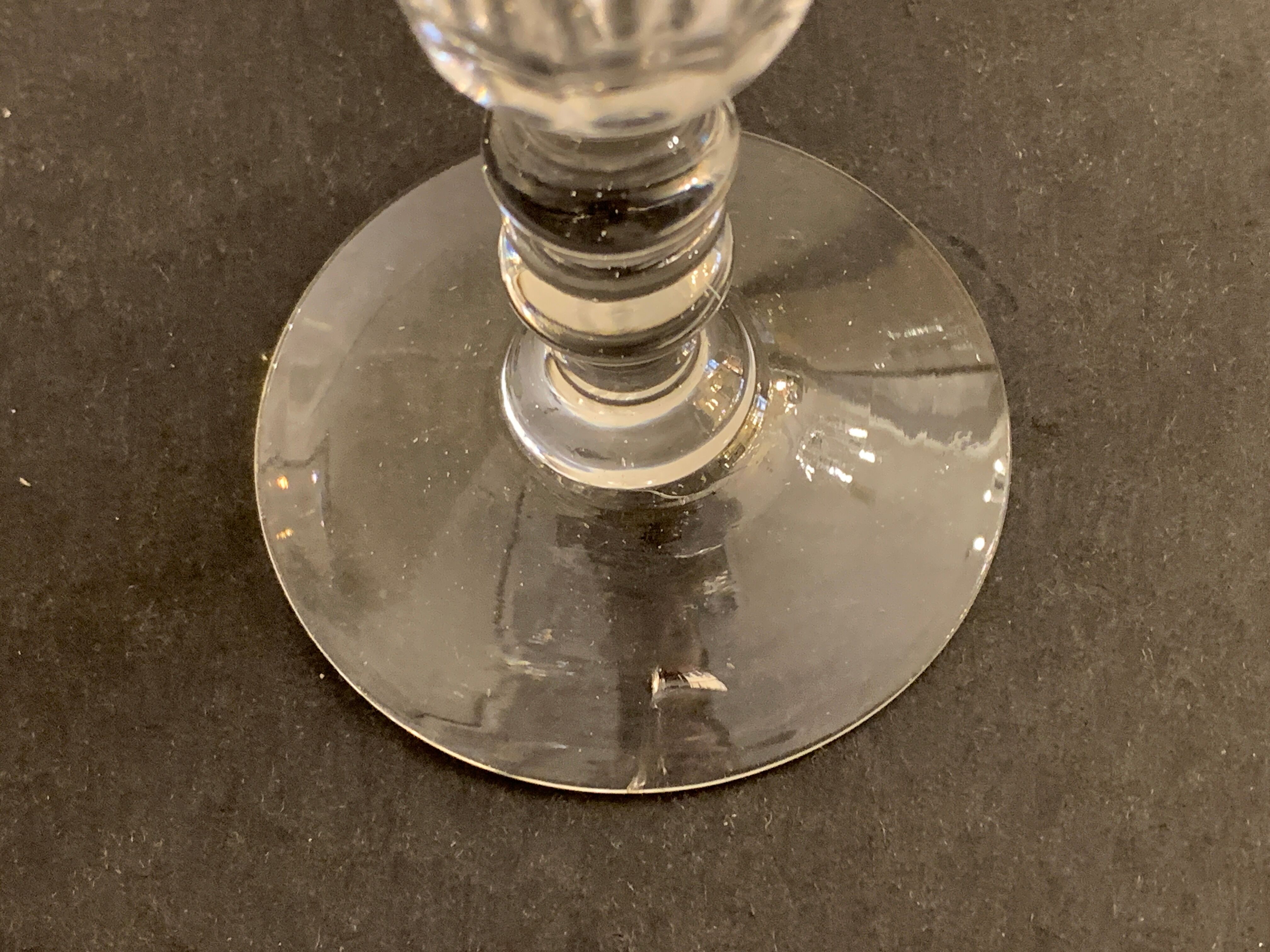 6 antique champagne flutes with cut sides