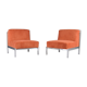 Pair of chrome base armchairs,1970