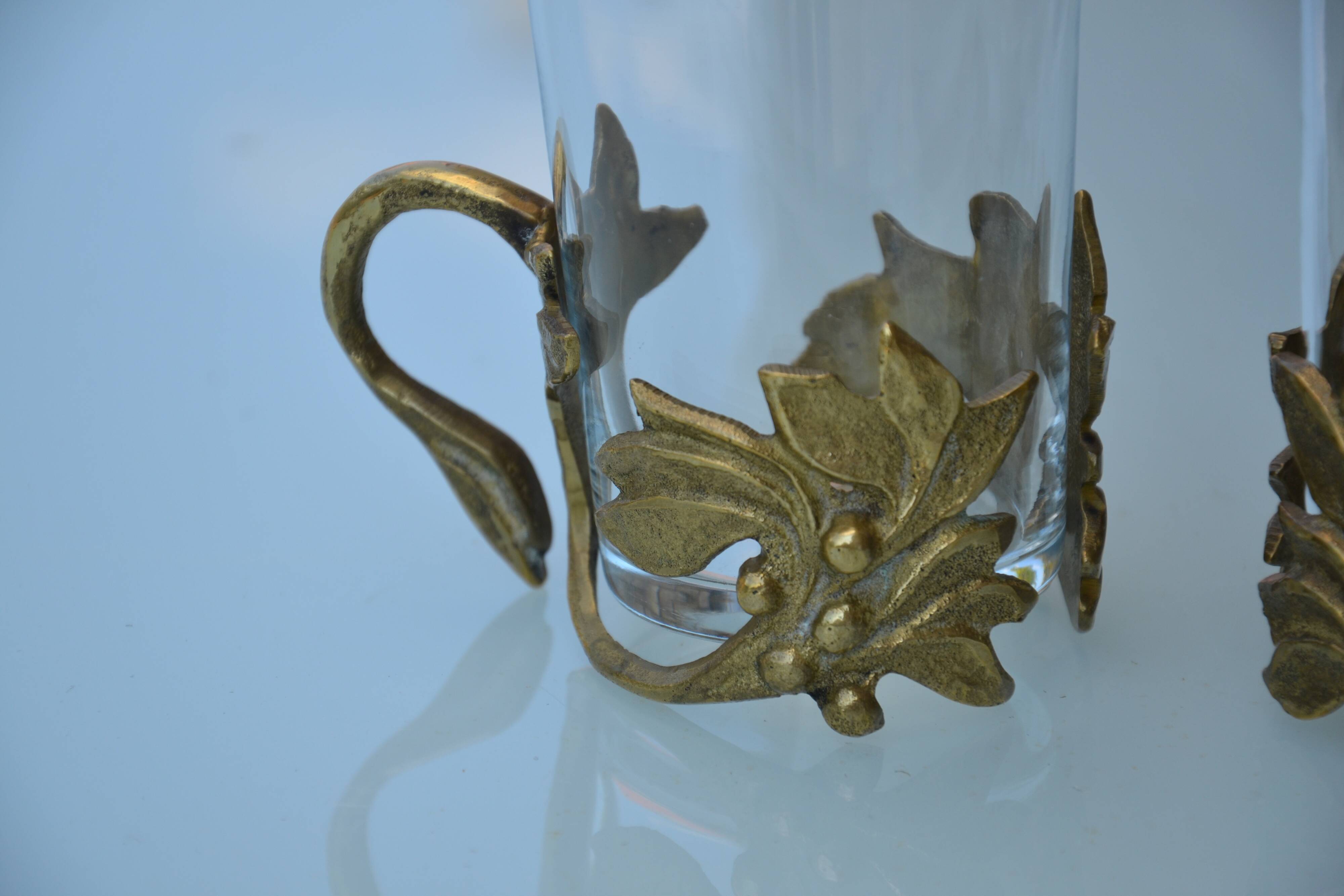 2 cups/art deco tea glasses