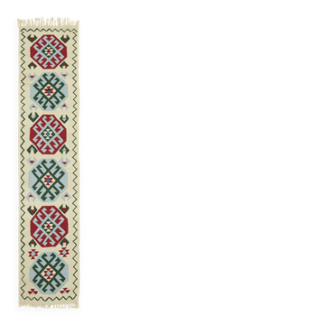 Turkish Handwoven Vintage Herki Kilim 85 cm x 375 cm