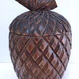 Solid vintage pine cone wood box
