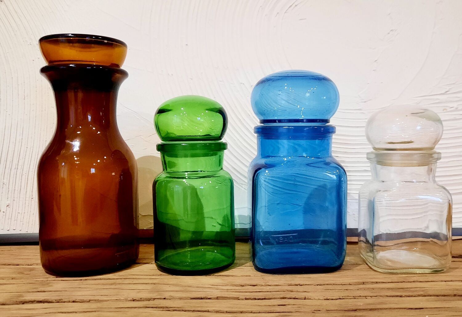 Glass pharmacy jar bottles