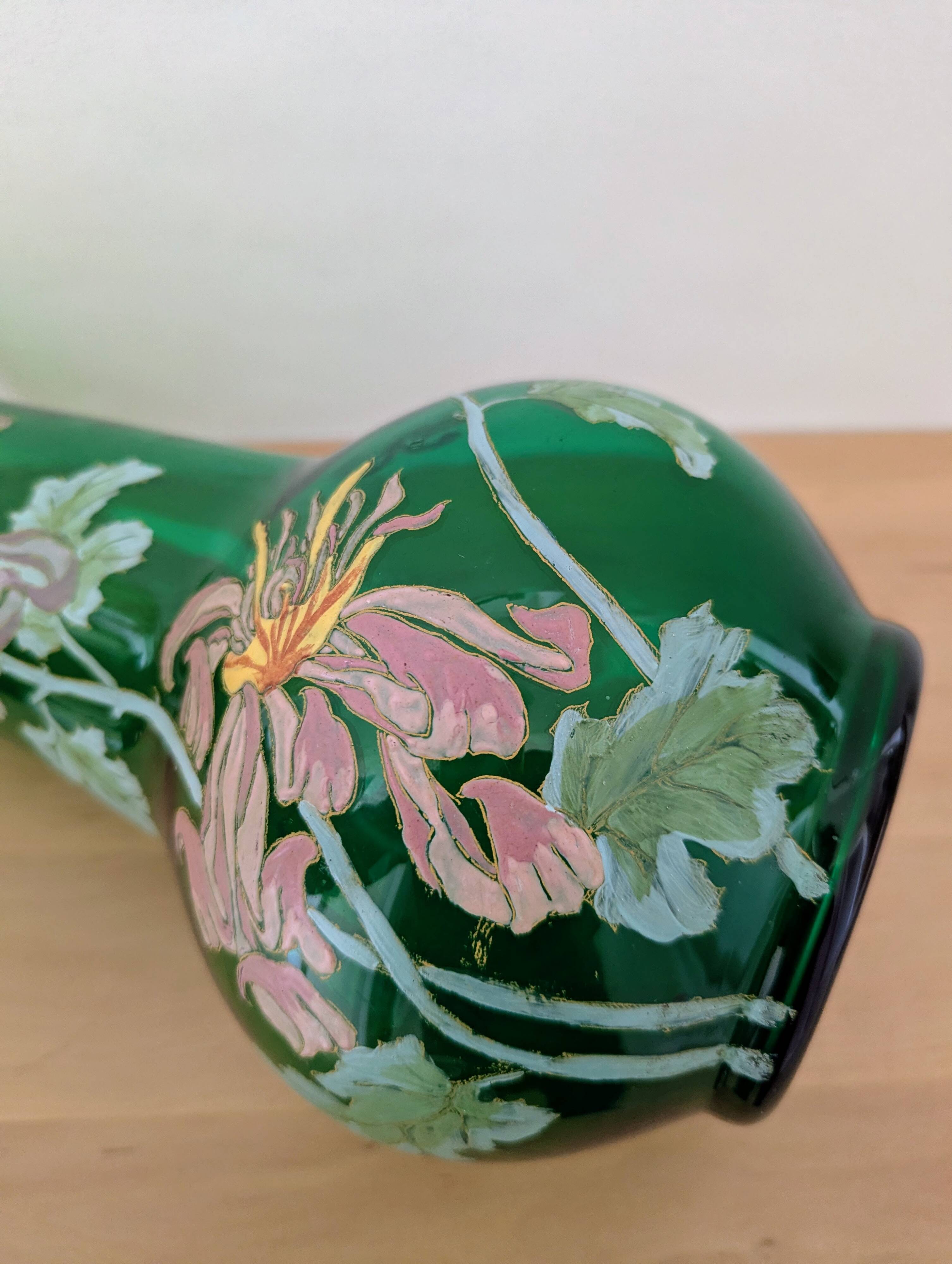 Art Nouveau vase in hand-painted blown glass – Legras style