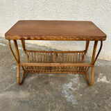 Vintage rattan magazine table