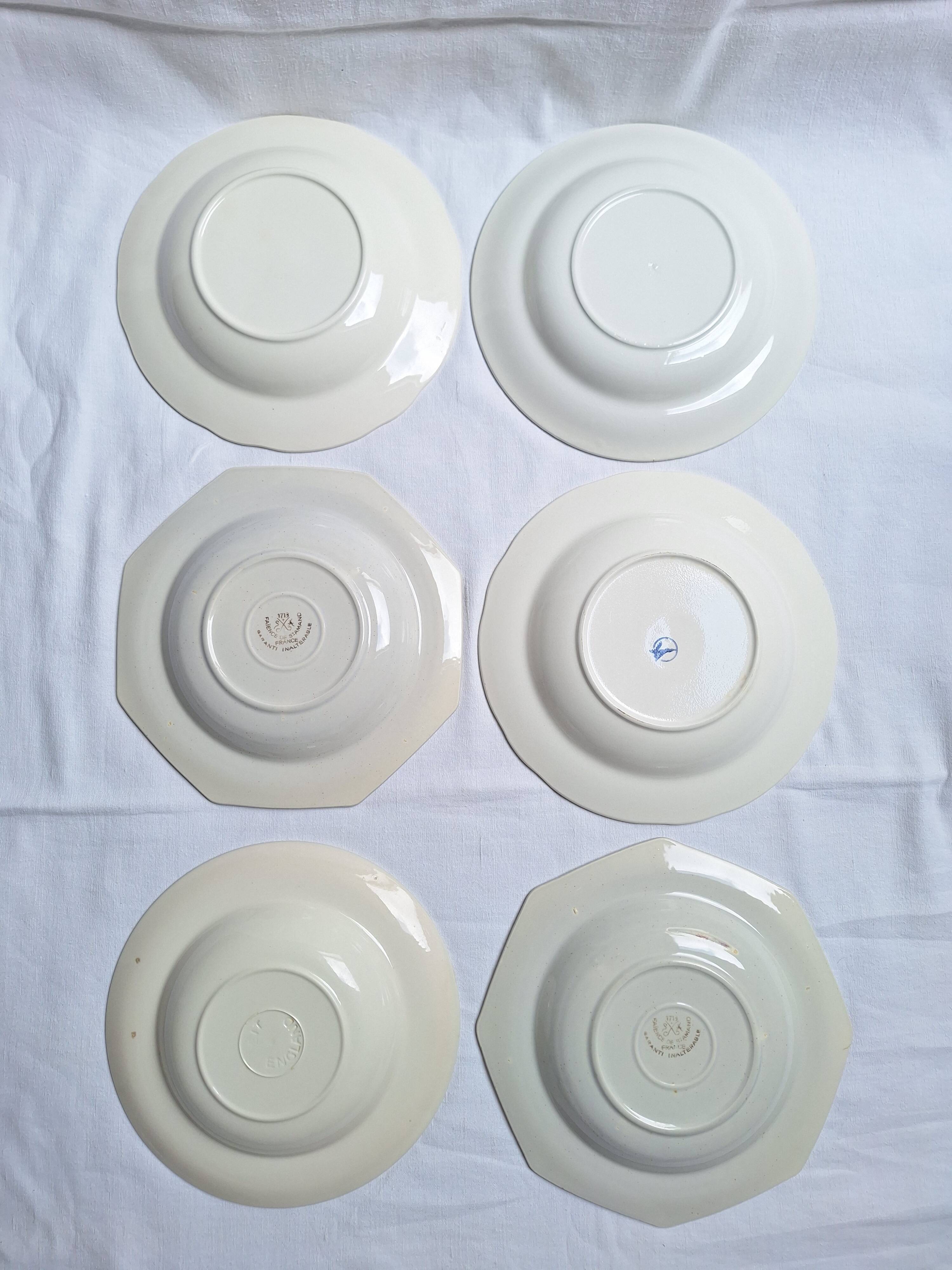 Vintage deep plates St Amand, Digoin, Sarreguemines