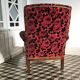 Vintage English flower velvet armchair