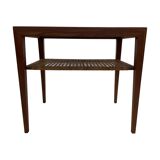 Mid century teak and cane side table by Severin Hansen, Denmark 1950s