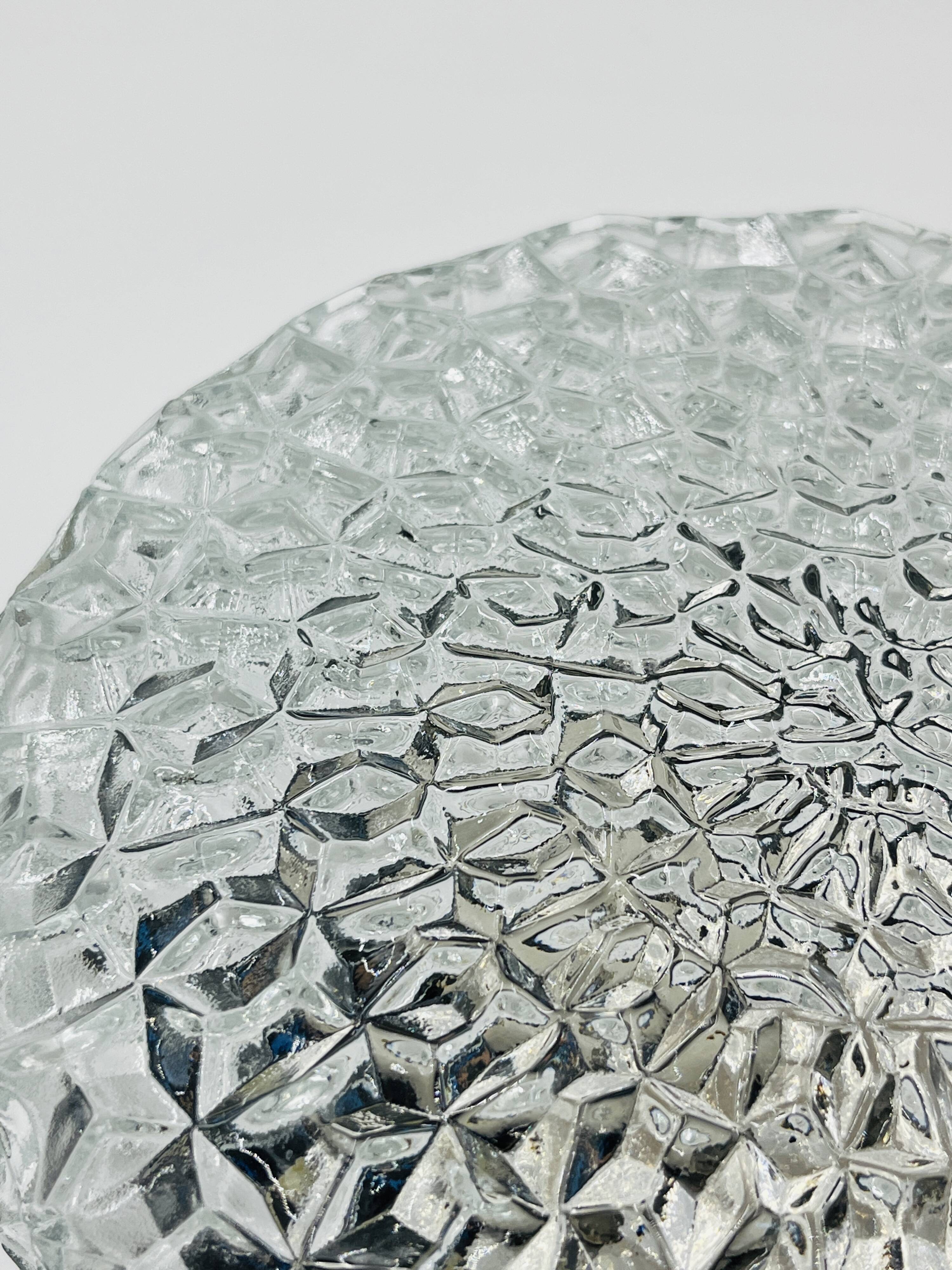 Vintage diamond point glass wall light RZB