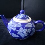 Asian ceramic teapot cobalt blue