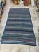 Handwoven blue kilim rug in natural wool