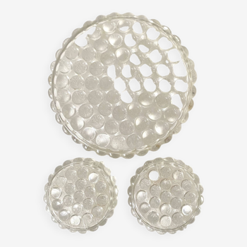 Round glass trivets - 1950s