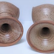 Pair of vintage “heart” sandstone candlesticks