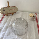 Ancienne cloche verre strié