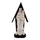 Statuette Vierge à l'Enfant en porcelaine Vieux Bruxelles XIX et sa niche