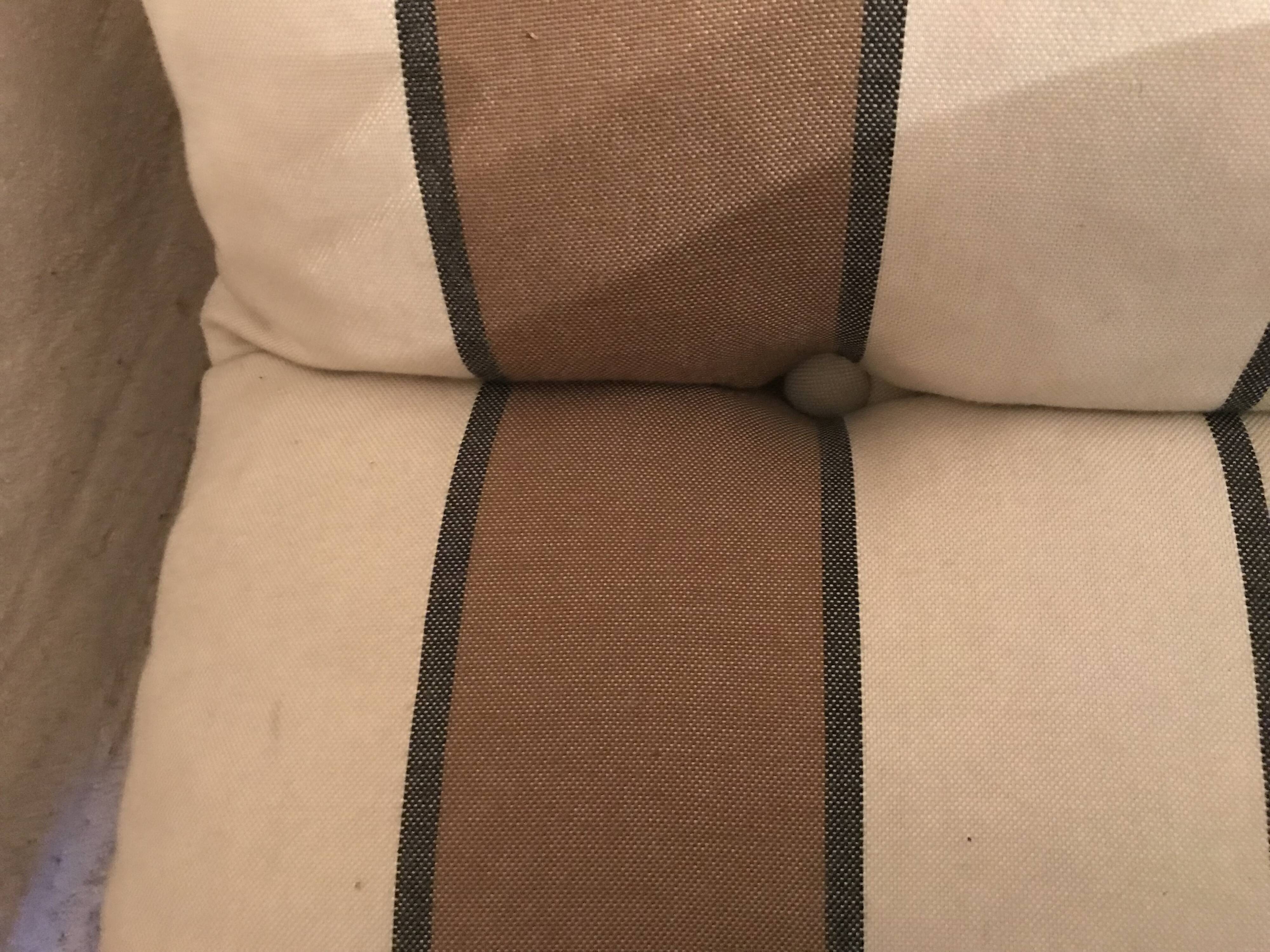 Vintage fireside chair and pouf circa 1980