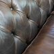 Cowhide Leather 3-Seater Chesterfield Sofa