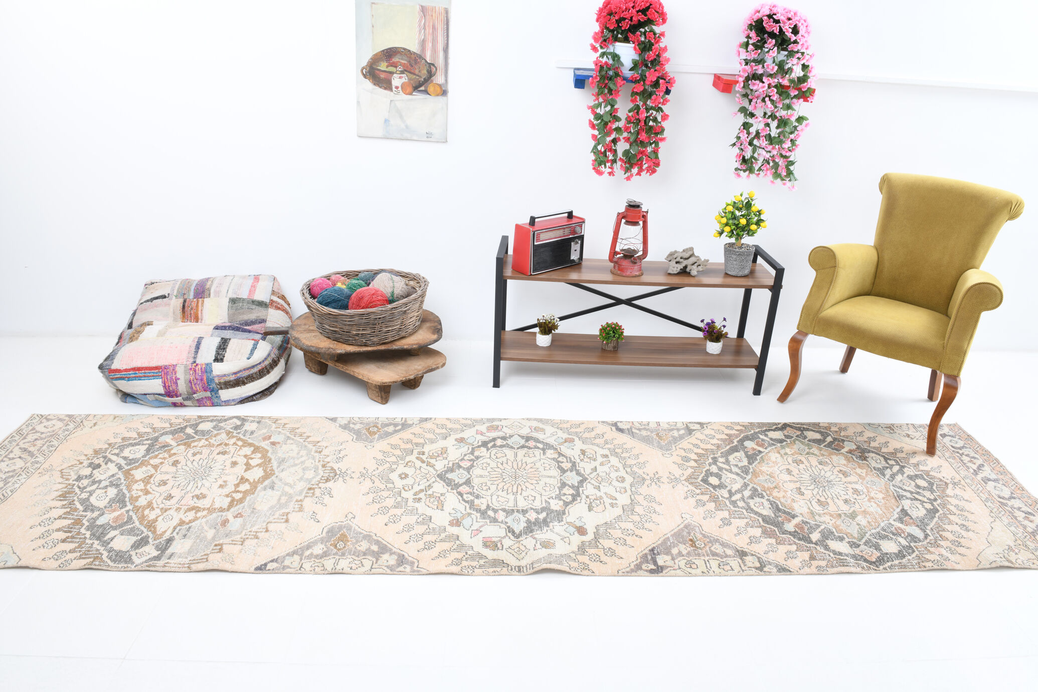 3x13 long wool turkish runner rug