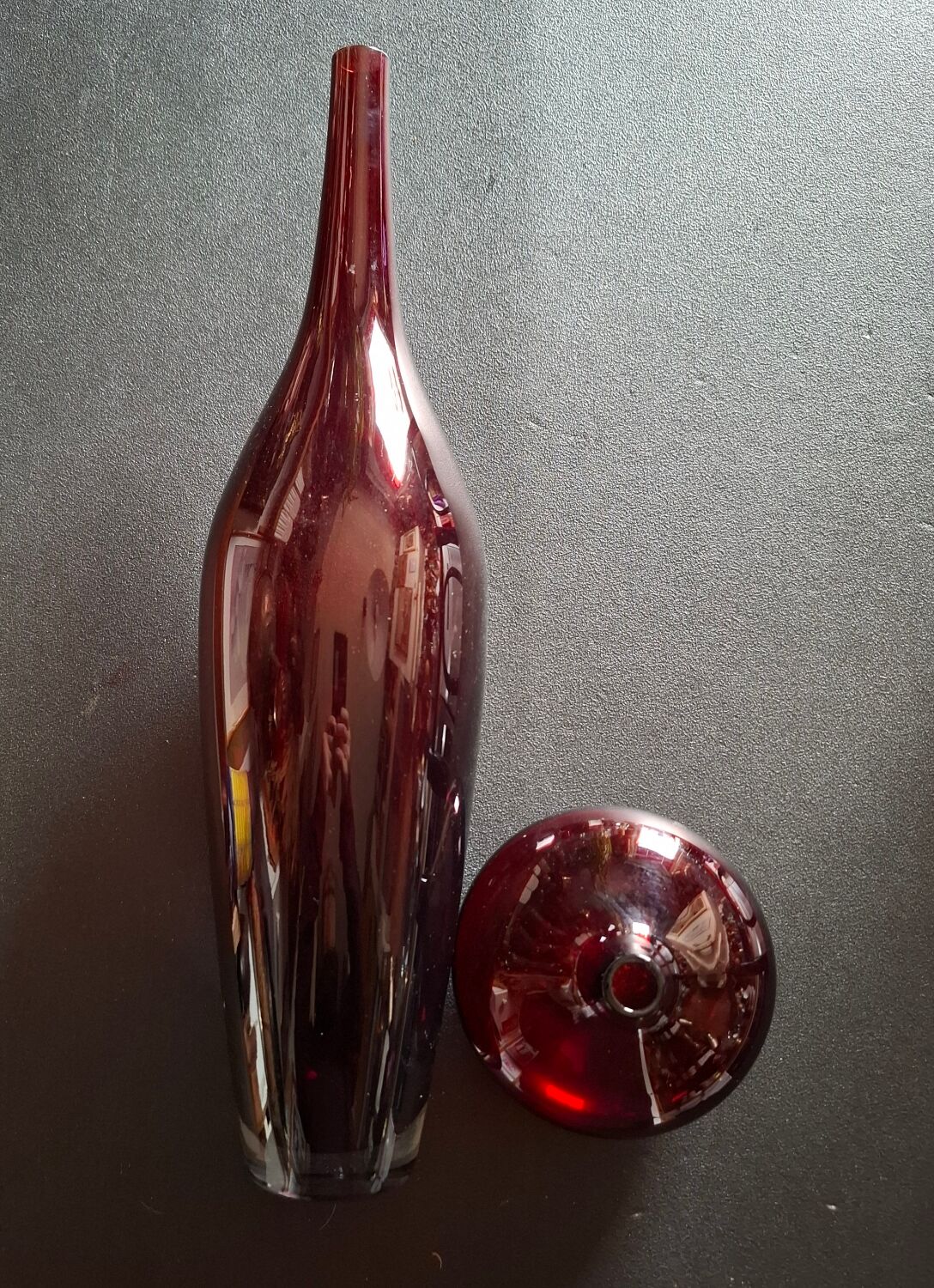 Lot de 2 vases contemporains couleur brique