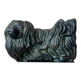 Pekingese dog, ceramic with bronze patina, 1960s