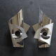 Polished and brushed stainless steel sconces 1970