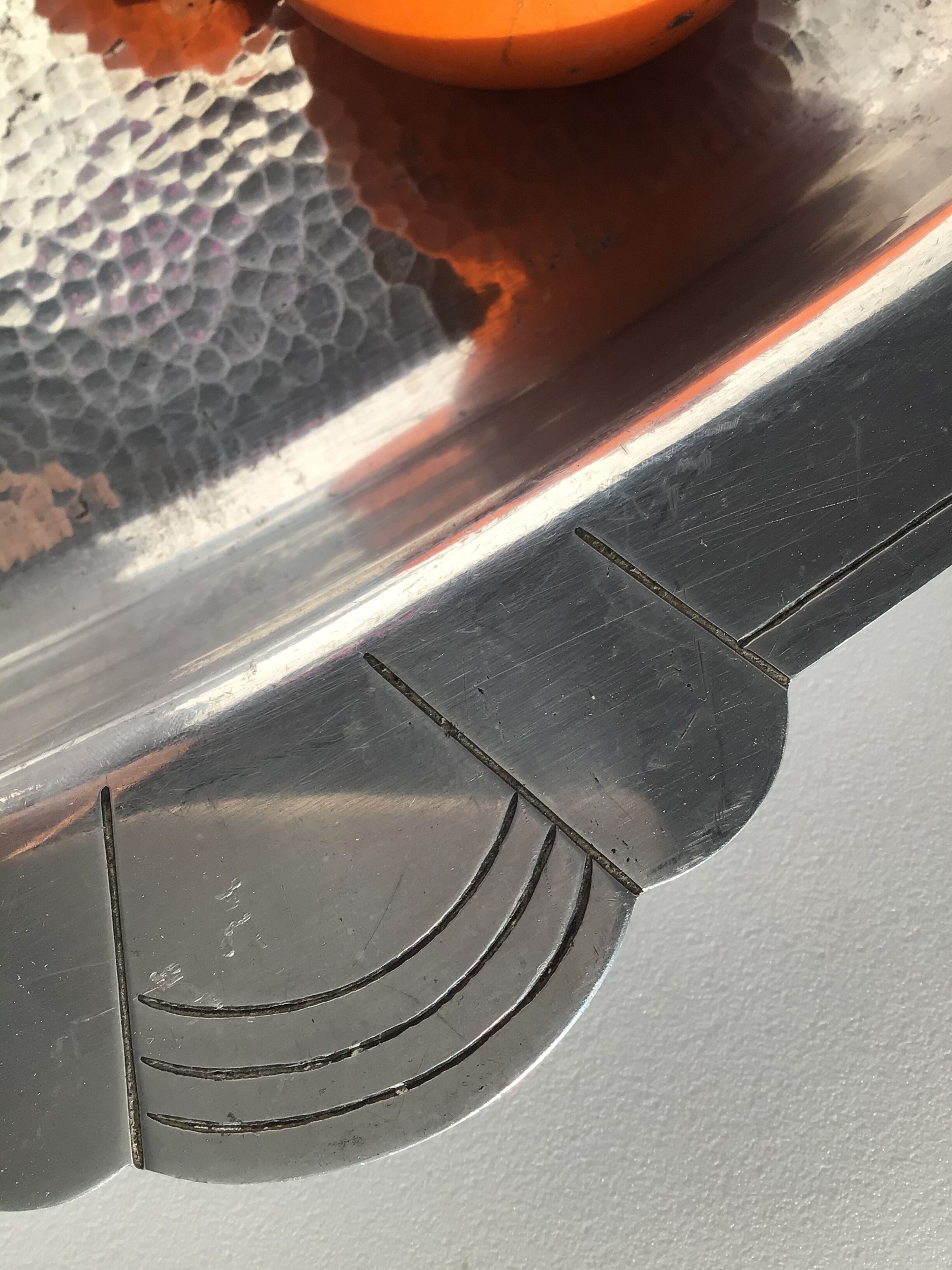 Metal art deco rectangle tray